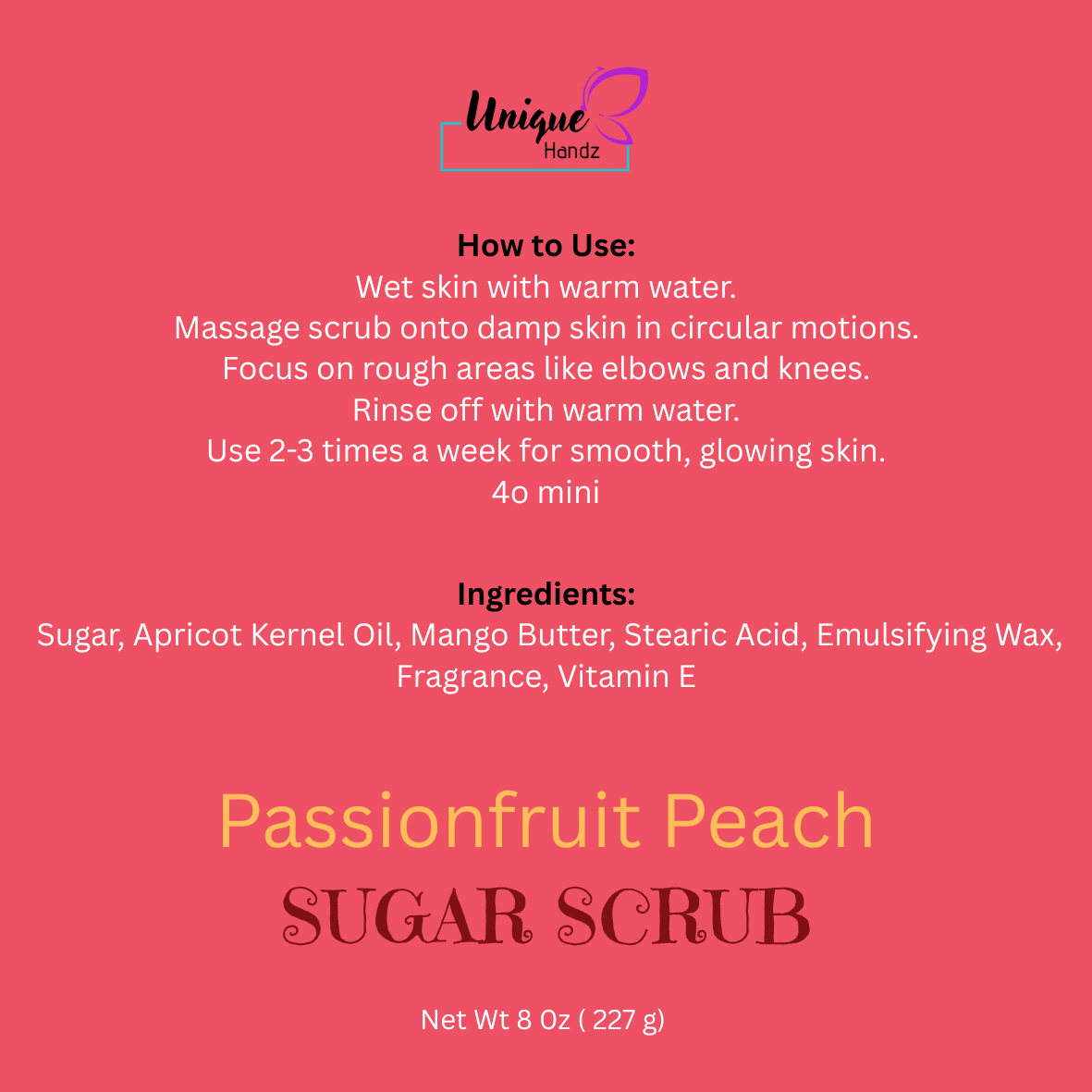 Passionfruit Peach Sugar Scrub